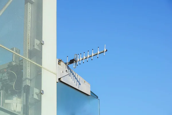 Antenne Antennes Télécommunication Sur Toit Bâtiment — Photo