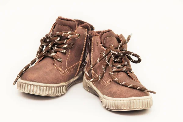 Zapatos Los Niños Sobre Fondo Blanco — Foto de Stock
