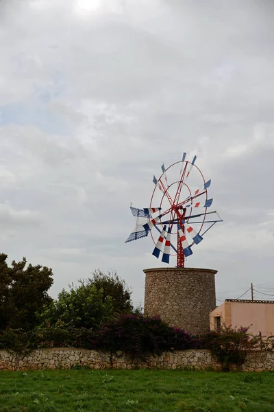Větrná Turbína Mallorca Větrný Mlýn Větrná Energie Španělsko Muro Pobla — Stock fotografie