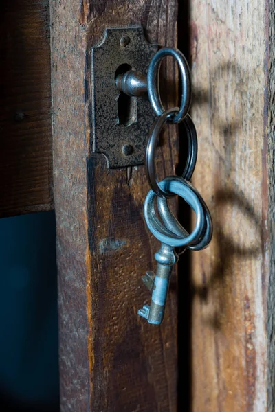 Παλιά Κλειδιά Μια Κλειδαριά — Φωτογραφία Αρχείου