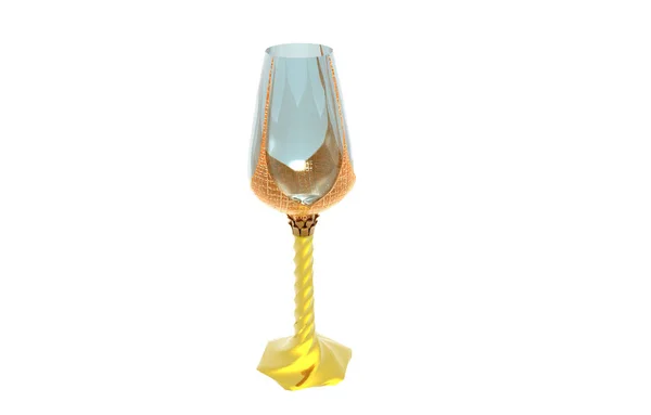 Verre Champagne Isolé Sur Fond Blanc — Photo
