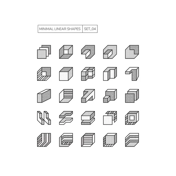 Set Conjunto Formas Geométricas Elementos Diseño Línea Ilustración Vectorial Mínima — Foto de Stock