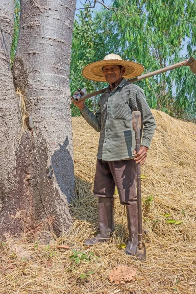 Asiático Agricultor Retrato Homem Agricultor Tailândia — Fotografia de Stock