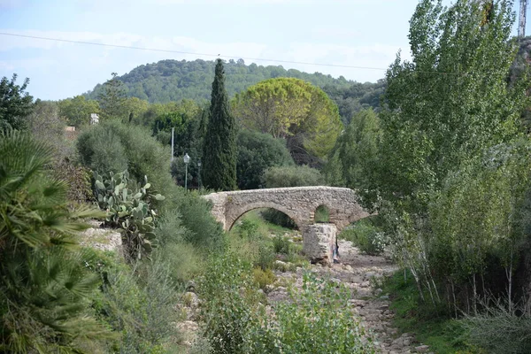 Roma Köprüsü Polenka Mallorka Polensa Spain Bach Puente Romano Roma — Stok fotoğraf