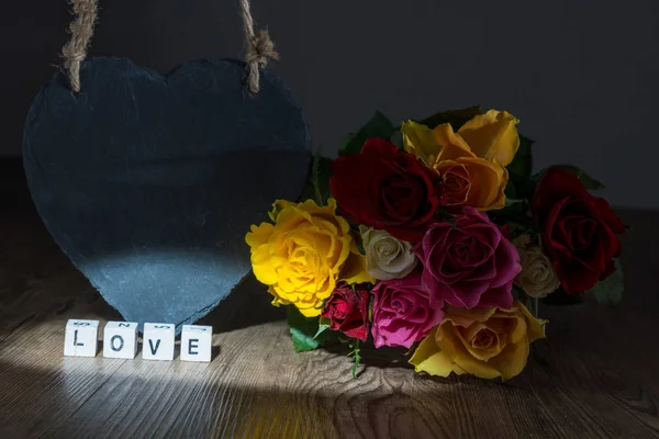 Roses Pour Saint Valentin Vue Rapprochée — Photo