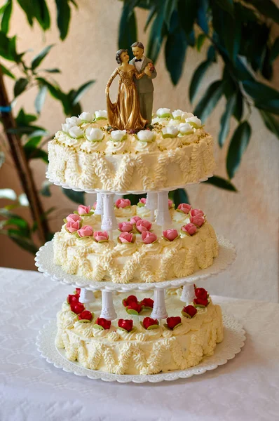 Sobremesa Bolo Casamento Tradicional Para Aniversário — Fotografia de Stock