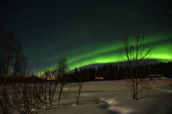 Lumières Nord Vertes Dans Ciel — Photo