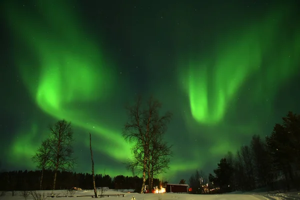 Grönt Norrsken Himlen — Stockfoto