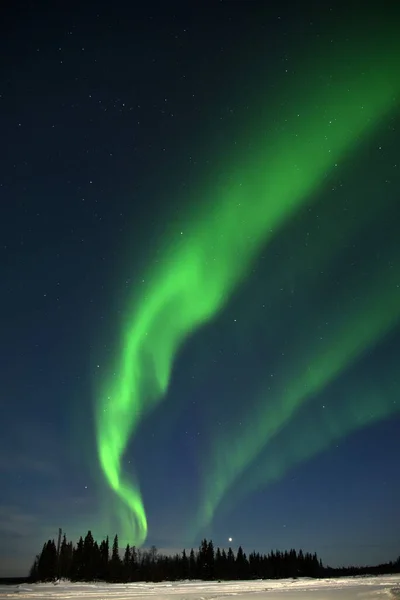 Verdi Aurore Boreali Cielo — Foto Stock