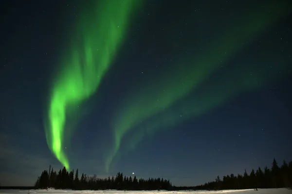 Zielone Północne Światła Niebie — Zdjęcie stockowe