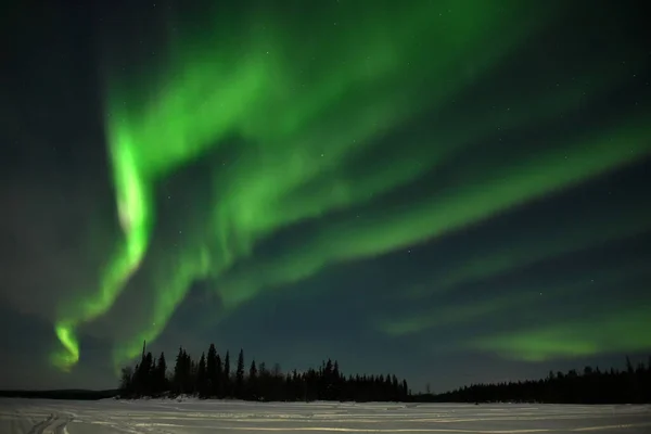 Verdi Aurore Boreali Cielo — Foto Stock