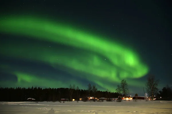 Verdi Aurore Boreali Cielo — Foto Stock