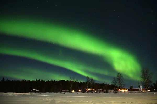 Green Northern Lights Sky — Stock Photo, Image