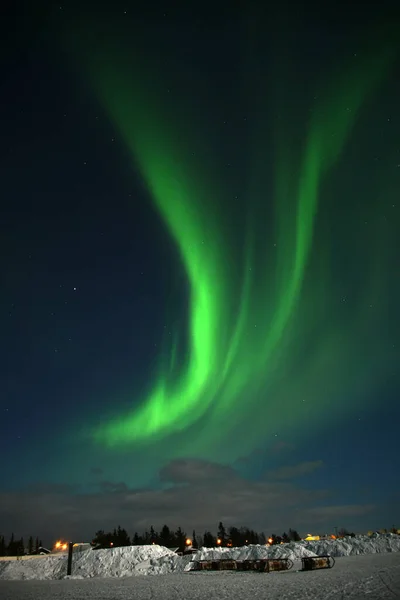 Verde Luzes Norte Céu — Fotografia de Stock