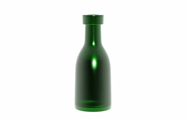 Empty Bottle Wine Isolated White Background — Stock Photo, Image