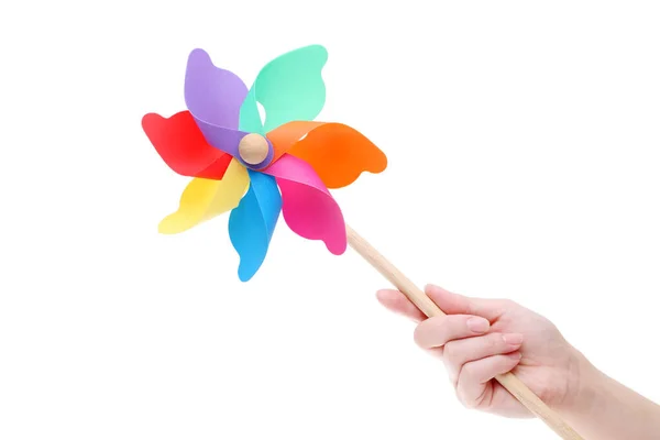 Colorful Toy Pinwheel Windmill White Background — Stock Photo, Image
