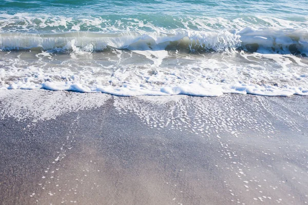Soft Wave Black Sea Sandy Beach Nature Background — Stock Photo, Image