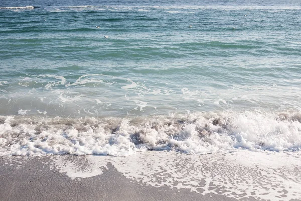 Soft Wave Black Sea Sandy Beach Nature Background — Stock Photo, Image