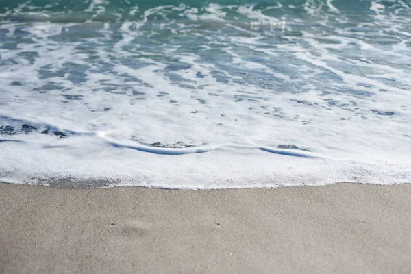Απαλό Κύμα Της Μαύρης Θάλασσας Στην Αμμώδη Παραλία Φύση Φόντο — Φωτογραφία Αρχείου