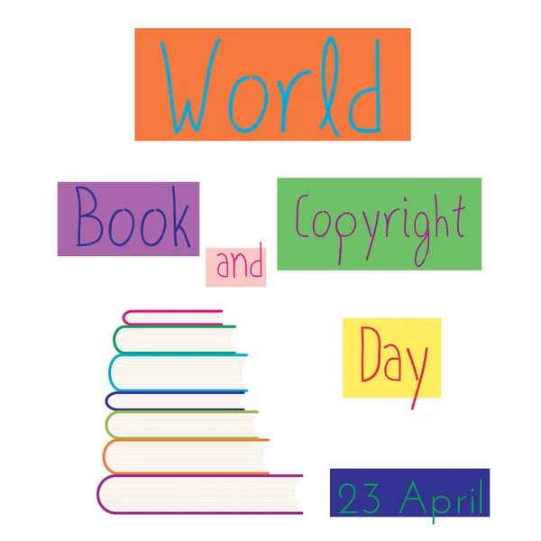 색상의 일러스트 World Book Copyright Day — 스톡 사진