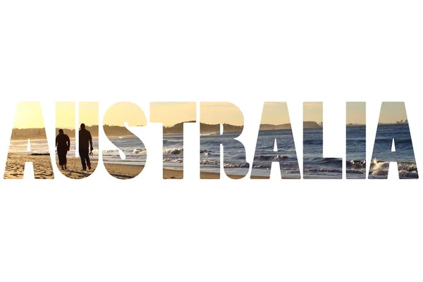 Word Australia Paradise Beach — Stock Photo, Image