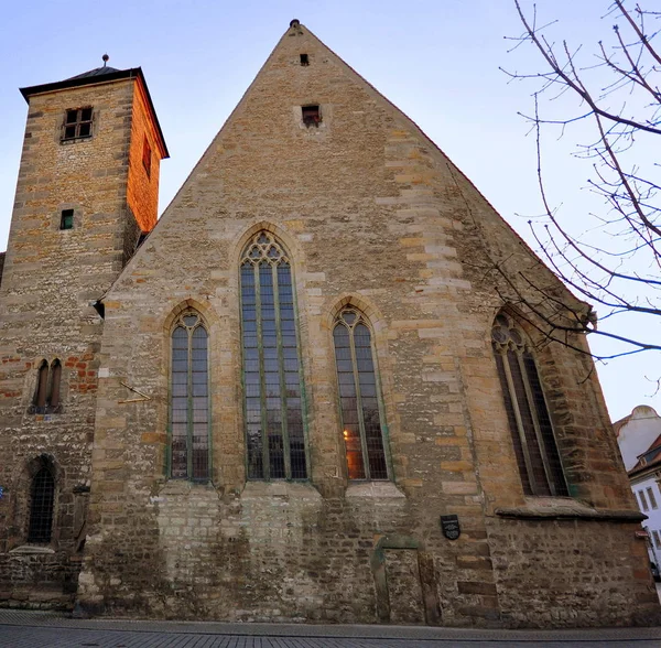 Mikrobiologický Kostel Erfurtu Kde Luther Navštěvoval Pravidelné Veletrhy Letech 1501 — Stock fotografie