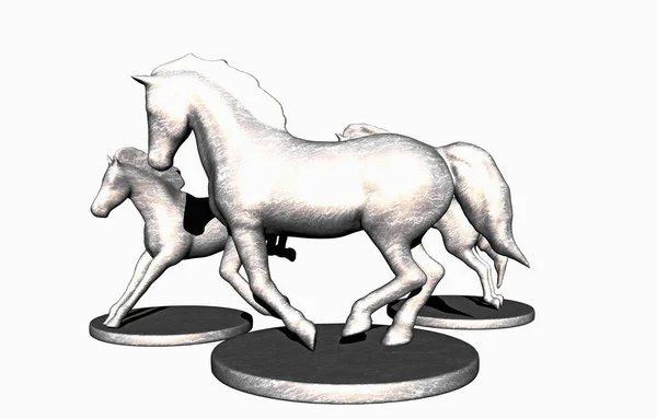 Kresba Koně Izolovaná Bílém — Stock fotografie