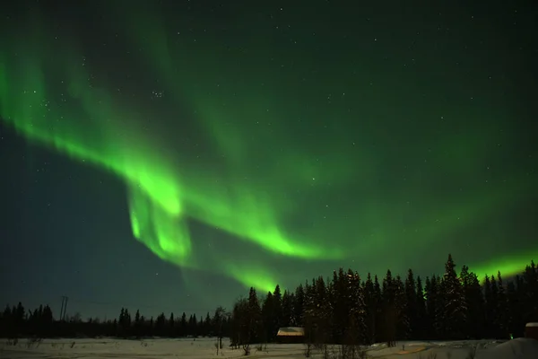 Verde Luzes Norte Céu — Fotografia de Stock