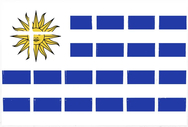 Глазурована Плитка Прапор Уругваю — стокове фото