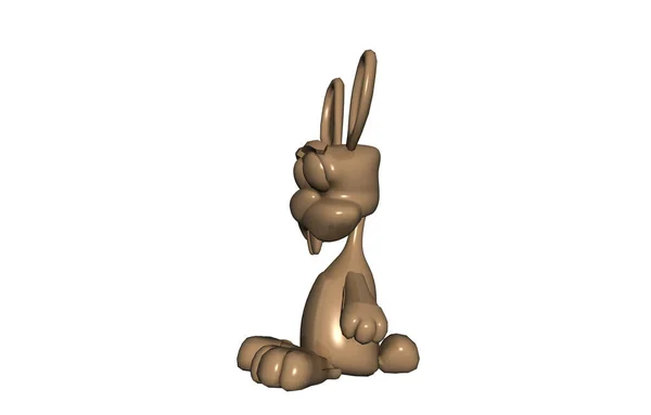 Мультяшний Великодній Кролик Ілюстрація Білому Тлі — стокове фото
