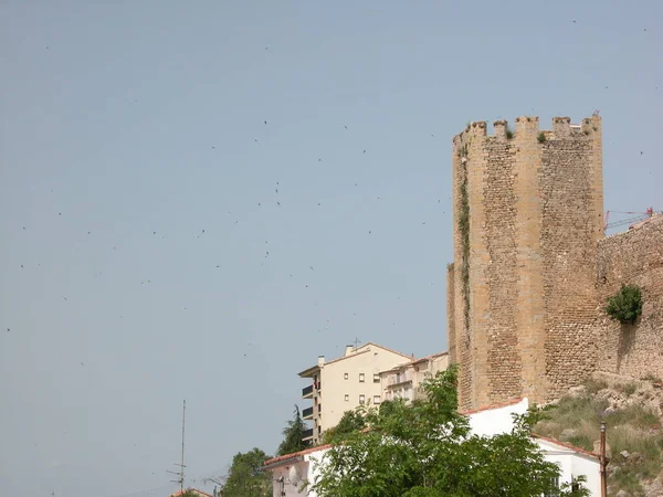 Urban Views House Facades Morella Province Castellon Spain — стоковое фото