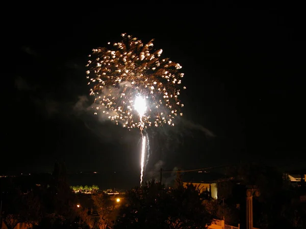 Festival Fuochi Artificio Cielo Esplosione Pirotecnica — Foto Stock