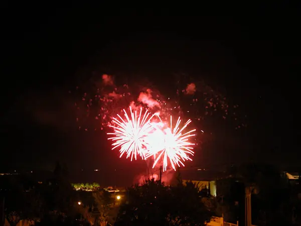 Festival Vuurwerk Lucht Pyrotechnische Explosie — Stockfoto