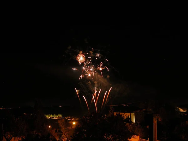 Fuegos Artificiales Del Festival Cielo Explosión Pirotécnica — Foto de Stock