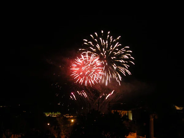 Fuegos Artificiales Del Festival Cielo Explosión Pirotécnica — Foto de Stock