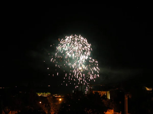 Festival Fuochi Artificio Cielo Esplosione Pirotecnica — Foto Stock