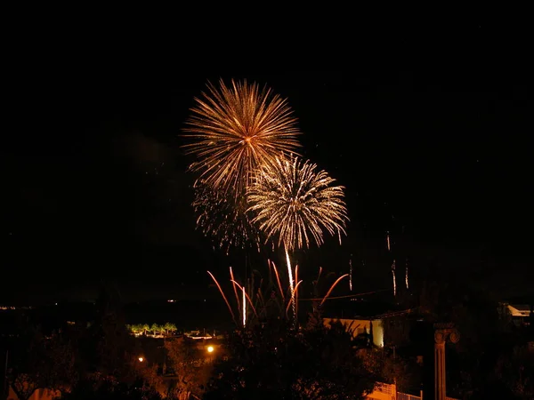 Exploding Colorful Fireworks Sky — Stock Photo, Image