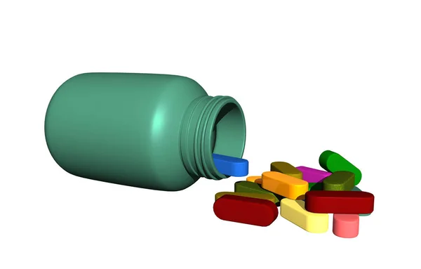 Pílula Pode Com Comprimidos Liberados — Fotografia de Stock