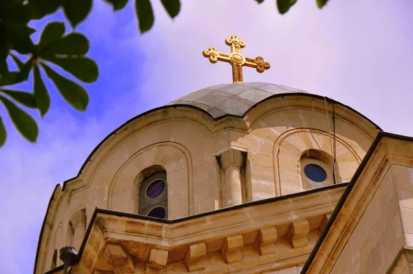Cúpula Catedral Vladimir Sebastopol Crimea Con Cruz Oro — Foto de Stock