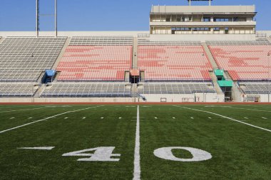 40 yard line on American football field with artificial turf clipart