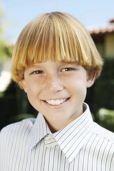 Närbild Lycklig Tonåring Pojke — Stockfoto
