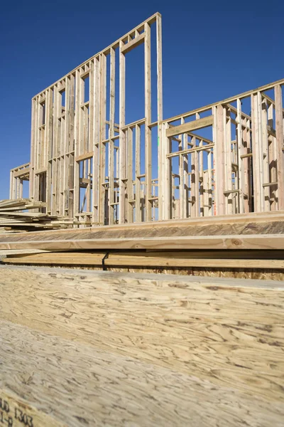 New Construction Wooden Building — Stock Photo, Image