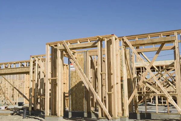 Estrutura Casa Madeira Construção — Fotografia de Stock