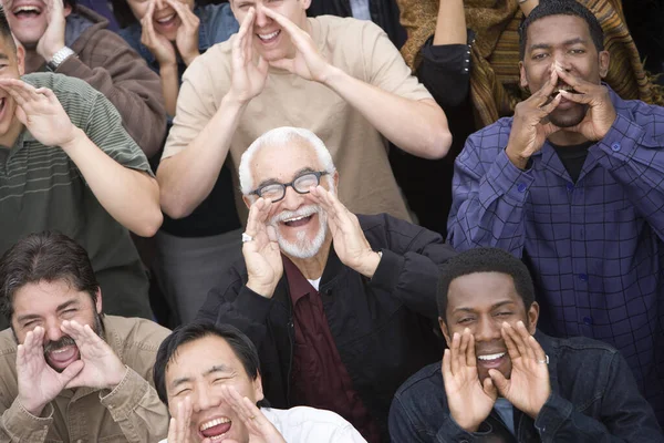 Vista Ángulo Alto Gente Gritando Juntos — Foto de Stock