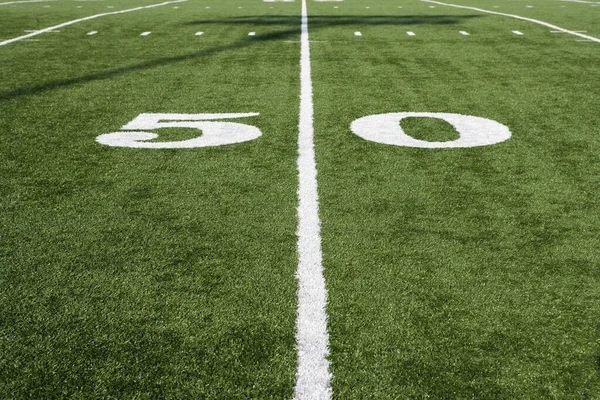 Yard Linie Auf Dem American Football Feld — Stockfoto