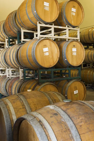 Wooden Wine Barrels Winery Cellar — Stock Photo, Image