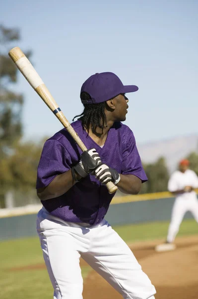 Afroamerikan Som Spelar Baseball — Stockfoto