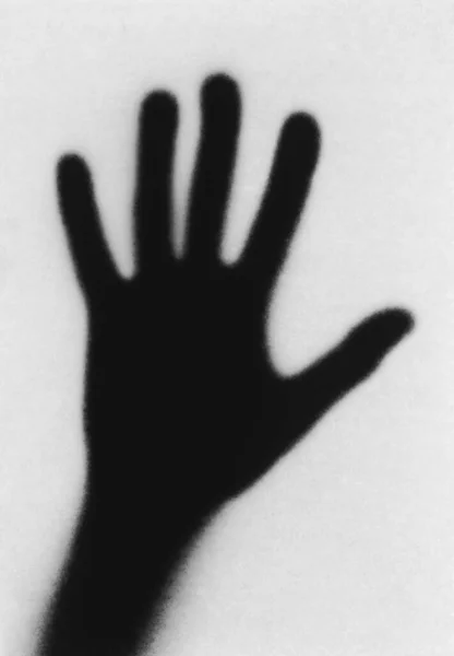 Σιλουέτα Ενός Χεριού Που Απομονώνεται Λευκό Φόντο — Φωτογραφία Αρχείου
