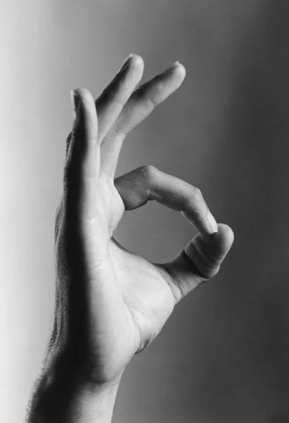 Nahaufnahme Einer Hand Gestikuliert Zeichen — Stockfoto