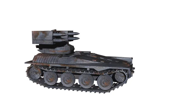 Beyaz Arka Planda Izole Edilmiş Eski Askeri Tank — Stok fotoğraf